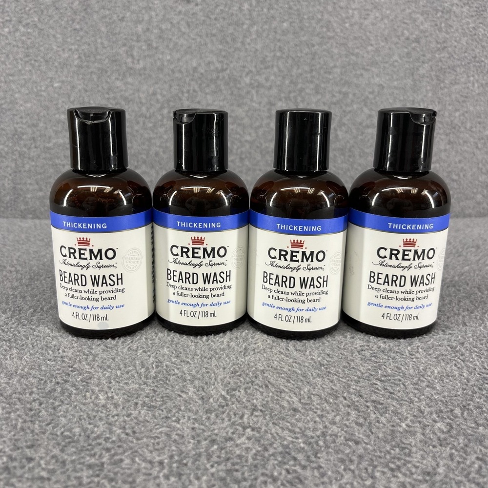 4x CREMO Thickening Beard Wash Astonishingly Superior 4 oz each